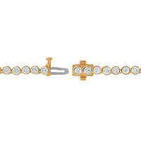 (F / Si2) Womens White Diamond 10K Gold 18 Inch Tennis Necklace