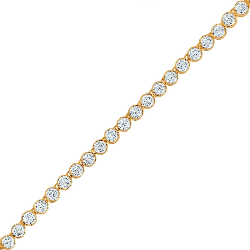 (F / Si2) Womens White Diamond 10K Gold 18 Inch Tennis Necklace