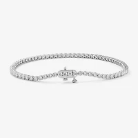 F / Si2) Womens CT. T.W. Lab Grown White Diamond 10K Gold 7.25 Inch Tennis Bracelet