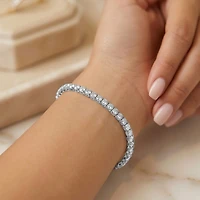 F / Si2) Womens CT. T.W. Lab Grown White Diamond 10K Gold 7.25 Inch Tennis Bracelet