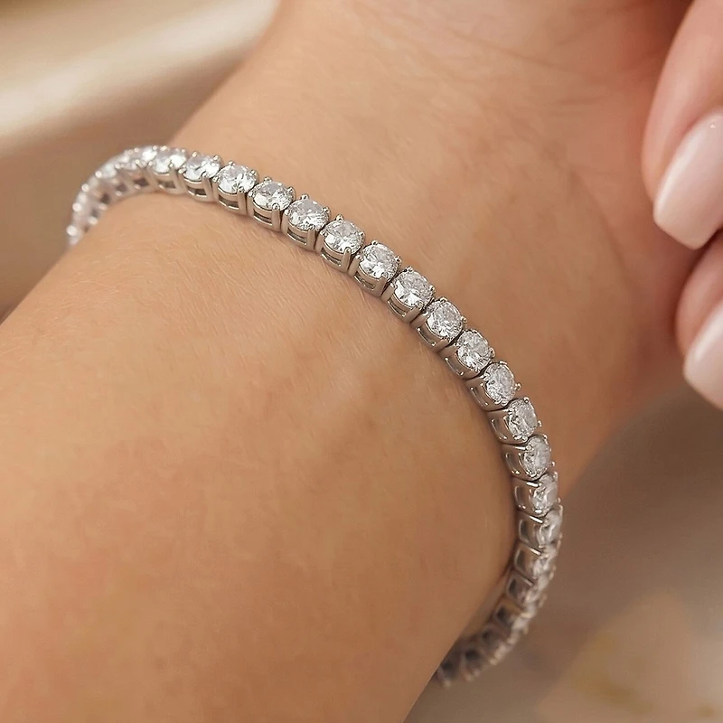 F / Si2) Womens Ct. T.W. Lab Grown White Diamond 10K Gold Inch Tennis Bracelet