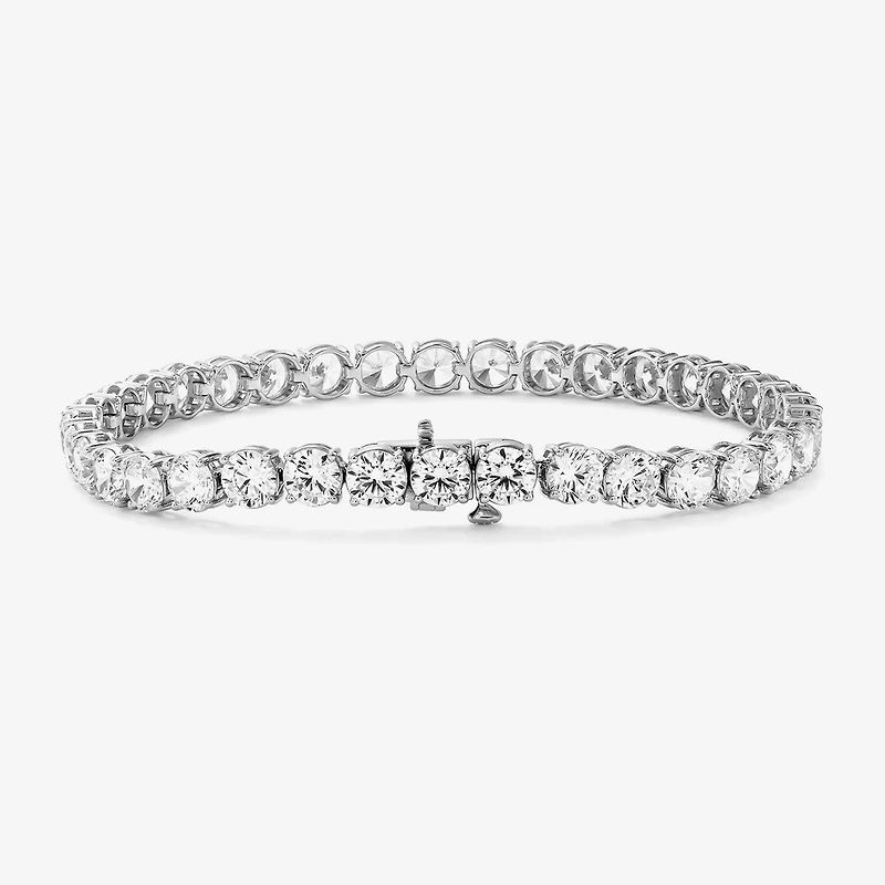 (F / Si2) Womens 15 Ct. T.W. Lab Grown White Diamond 10K Gold 6 1/2 Inch Tennis Bracelet