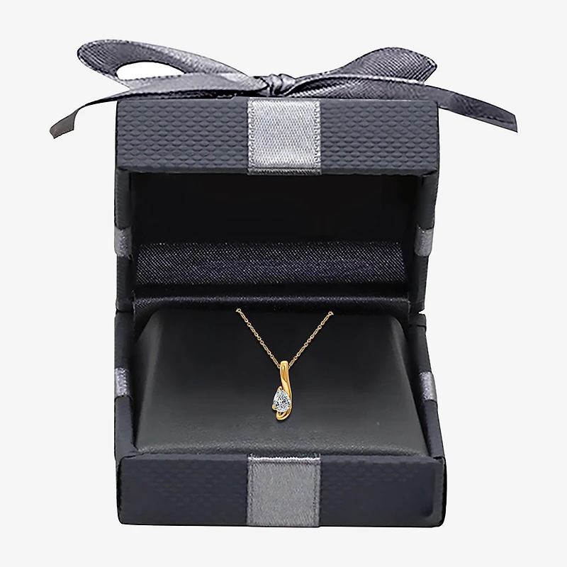 (I/Si2) Womens Lab Grown White Diamond Pear 18 Inch Pendant Necklace