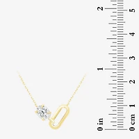 (I/Si2) Womens 1/2 CT. T.W. Lab Grown White Diamond 14K Gold Over Silver Oval 18 Inch Pendant Necklace