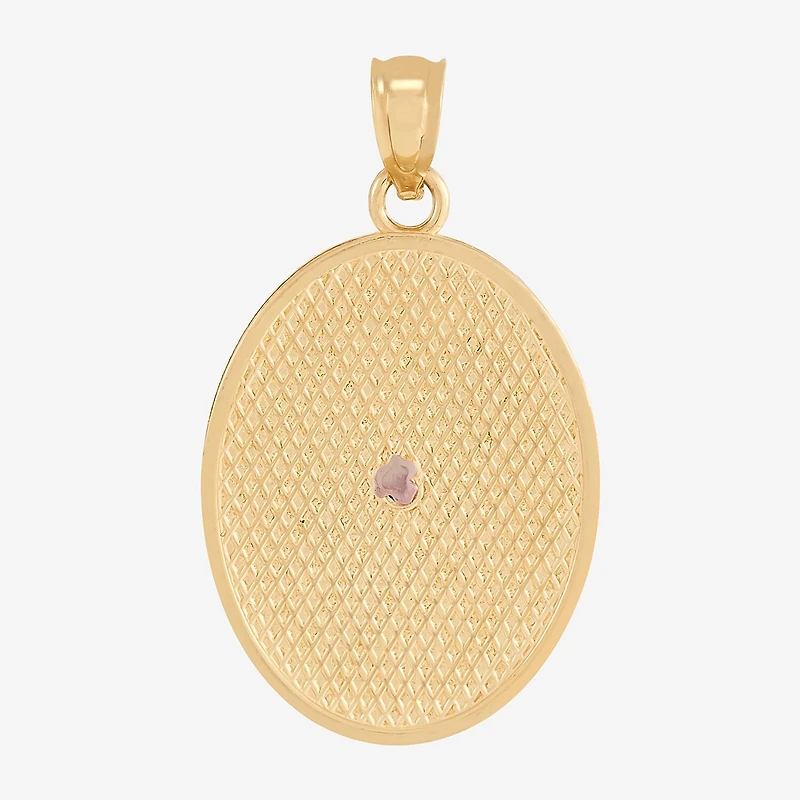 Virgin Mary Womens 10K Gold Oval Pendant