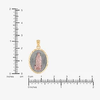 Virgin Mary Womens 10K Gold Oval Pendant