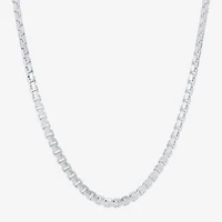 Made in Italy Mens Sterling Silver 24 Inch Box Chain Necklace