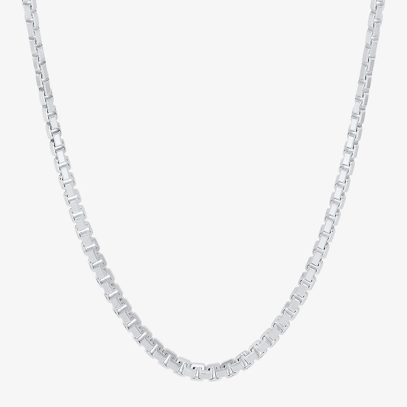 Made in Italy Mens Sterling Silver 22 Inch Box Chain Necklace