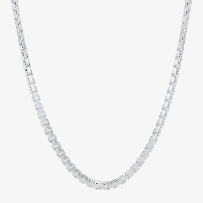 Made in Italy Mens Sterling Silver 22 Inch Box Chain Necklace