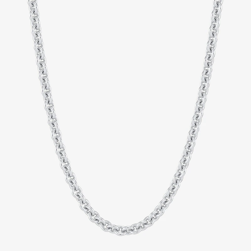 Made in Italy Unisex Adult Sterling Silver 22 Inch Rolo Chain Necklace