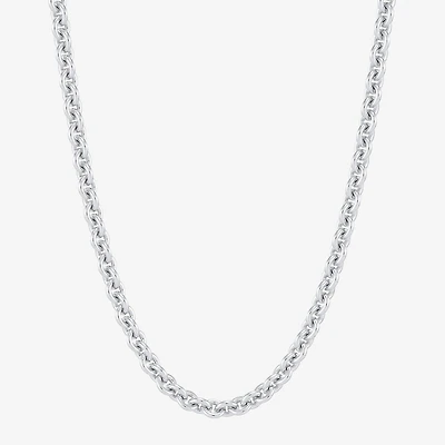 Made in Italy Unisex Adult Sterling Silver 22 Inch Rolo Chain Necklace