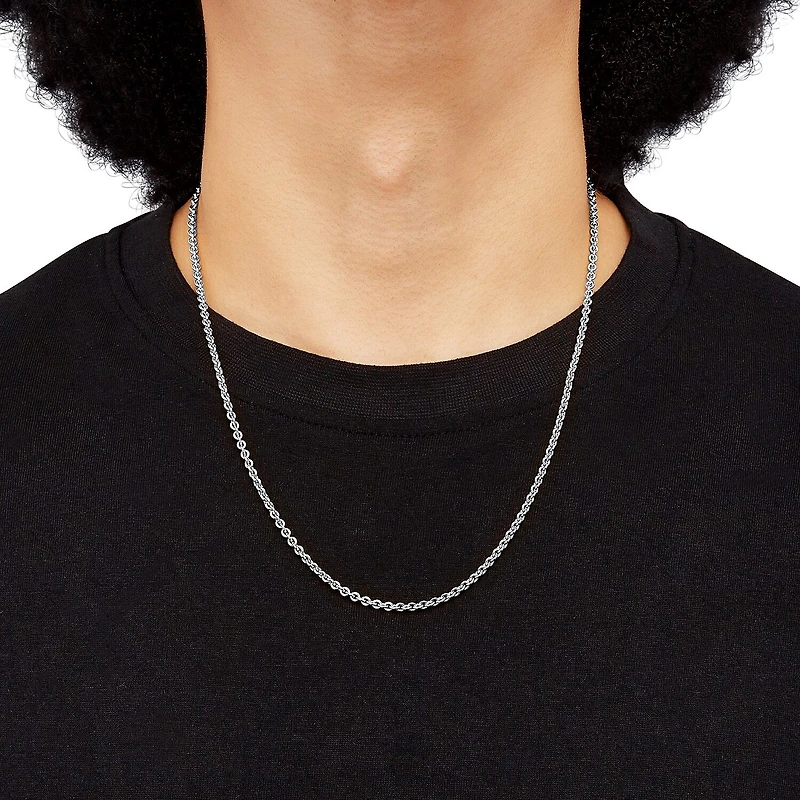 Made in Italy Unisex Adult Sterling Silver 22 Inch Rolo Chain Necklace