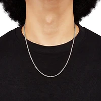 Made in Italy Unisex Adult Sterling Silver 22 Inch Rolo Chain Necklace