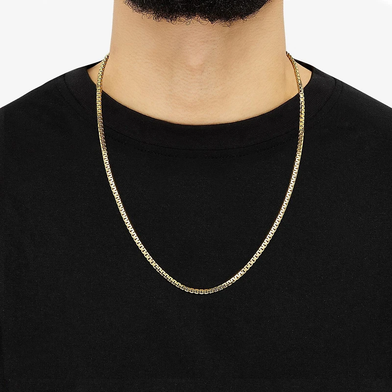 Made in Italy Mens 14K Gold Over Silver Inch Box Chain Necklace