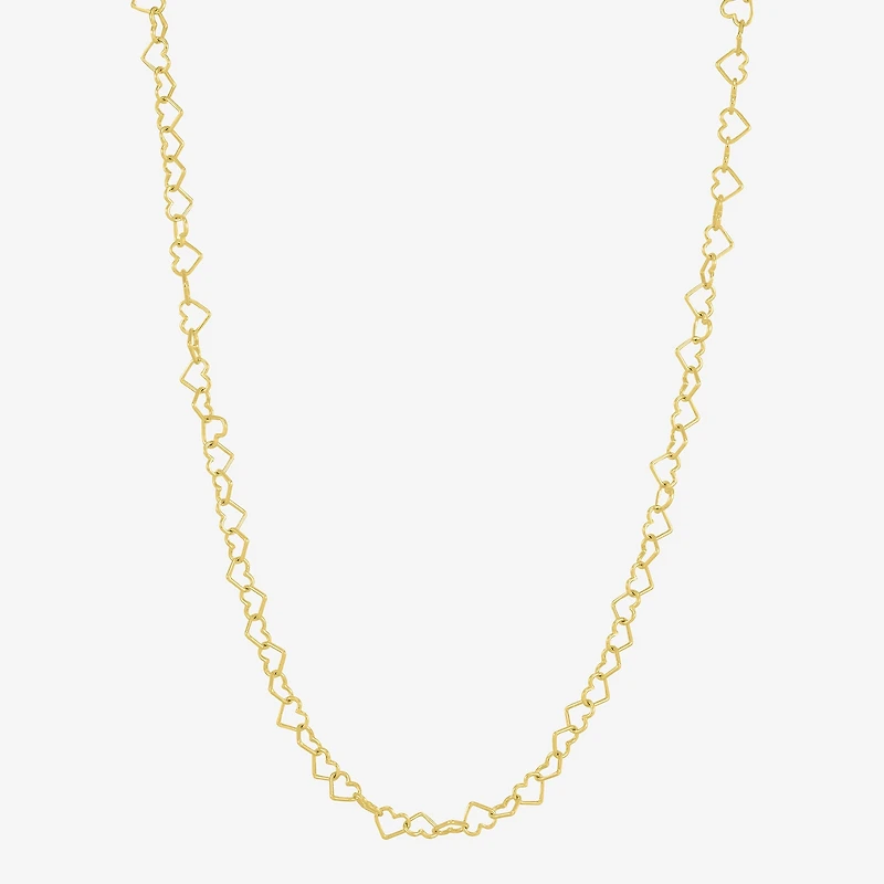 Made in Italy Womens 14K Gold Over Silver 18 Inch Link Chain Necklace