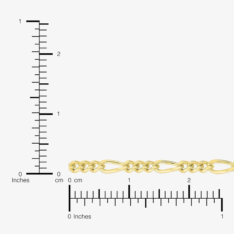 Made in Italy Mens 18K Gold Over Silver Inch Figaro Chain Necklace