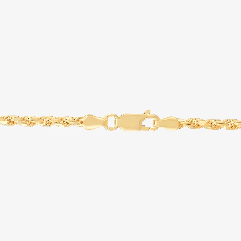 Made in Italy Unisex Adult 14K Gold Over Silver Inch Rope Chain Necklace