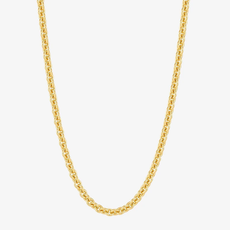 Made in Italy Unisex Adult 14K Gold Over Silver Inch Rolo Chain Necklace
