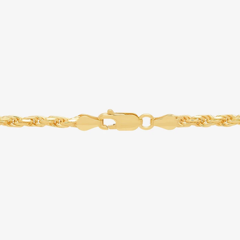 Made in Italy Mens 14K Gold Over Silver 18 Inch Rope Chain Necklace