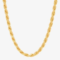 Made in Italy Mens 14K Gold Over Silver 18 Inch Rope Chain Necklace