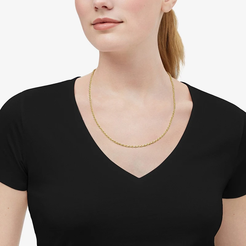 Made in Italy Unisex Adult 14K Gold Over Silver Inch Rope Chain Necklace