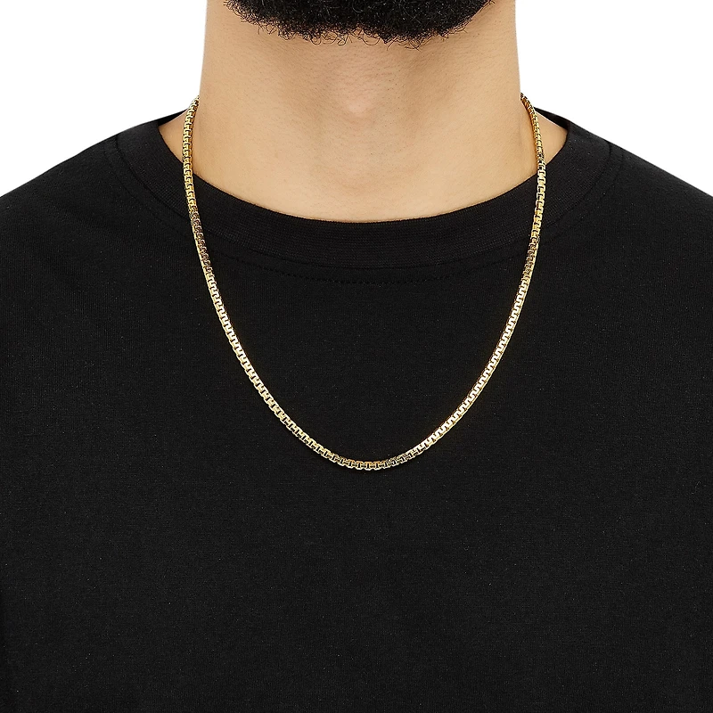Made in Italy Mens 14K Gold Over Silver Inch Box Chain Necklace