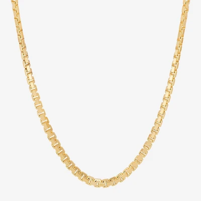 Made in Italy Mens 18K Gold Over Silver 20 Inch Box Chain Necklace