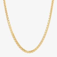 Made in Italy Mens 18K Gold Over Silver 20 Inch Box Chain Necklace