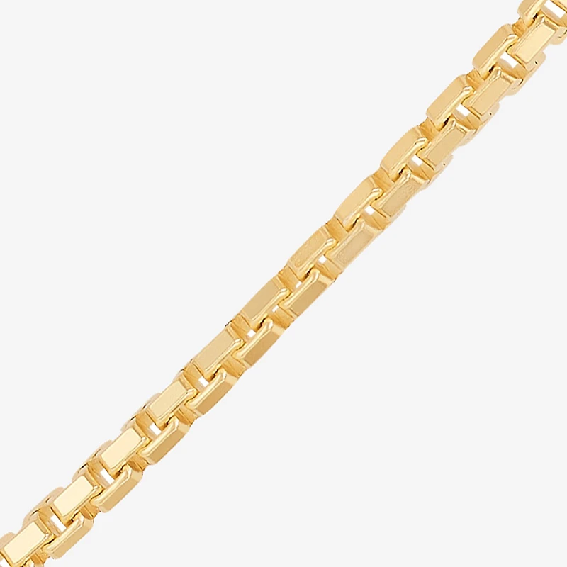 Made in Italy Mens 18K Gold Over Silver 20 Inch Box Chain Necklace