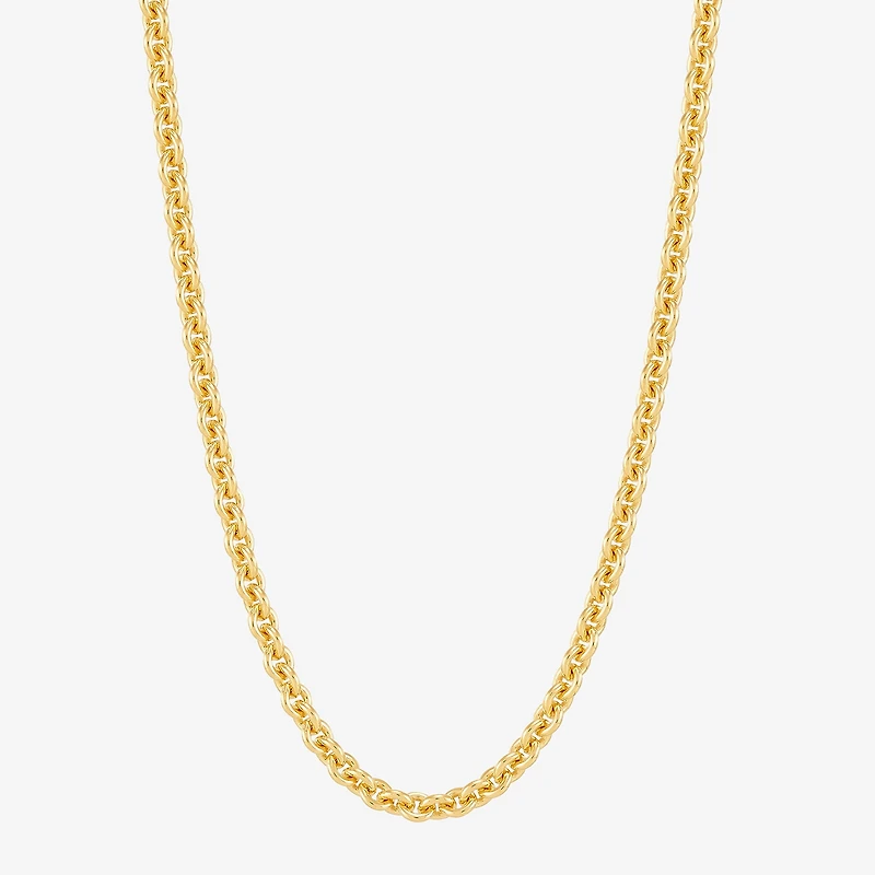 Made in Italy Unisex Adult 14K Gold Over Silver Inch Rolo Chain Necklace