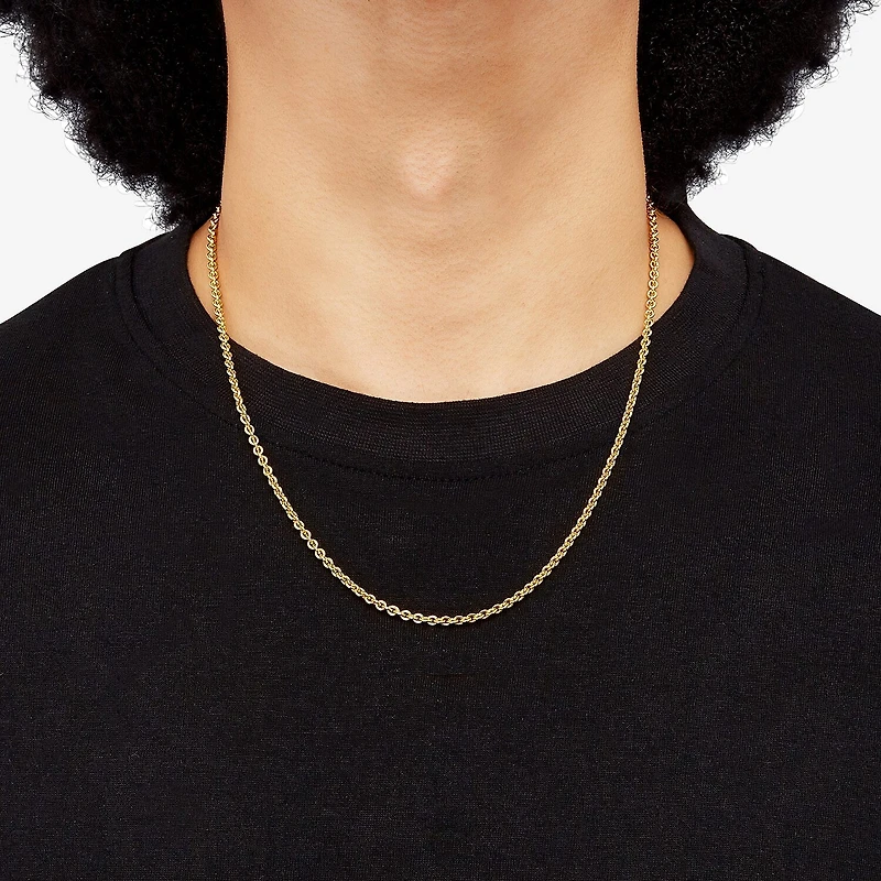 Made in Italy Unisex Adult 14K Gold Over Silver Inch Rolo Chain Necklace