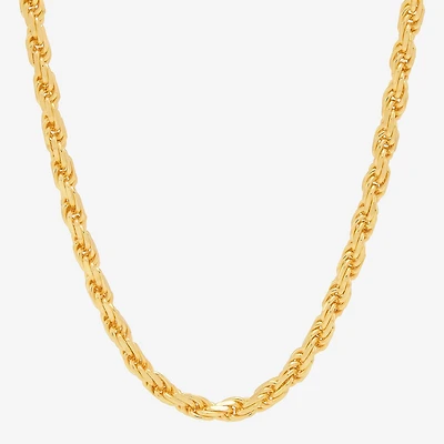 Made in Italy Mens 14K Gold Over Silver 20 Inch Rope Chain Necklace