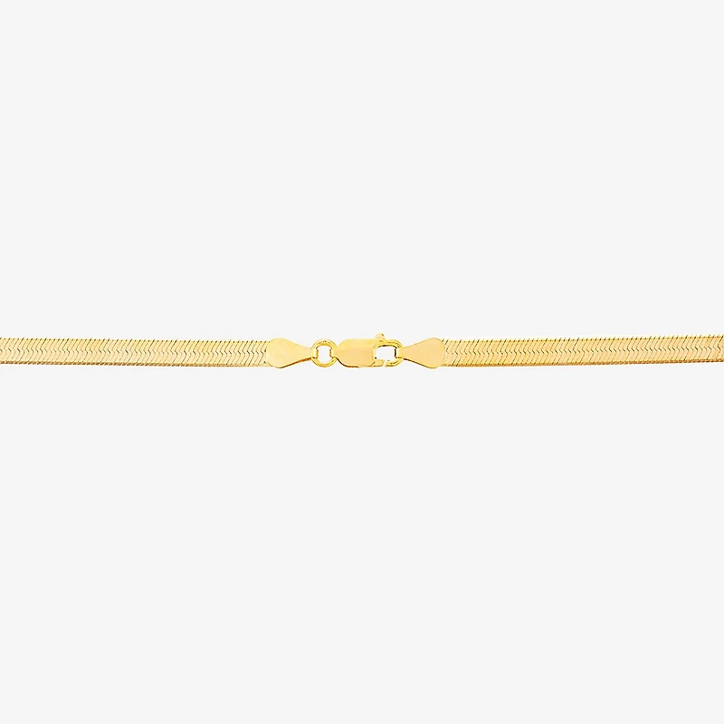 Made in Italy Womens 18K Gold Over Silver 18 Inch Herringbone Chain Necklace