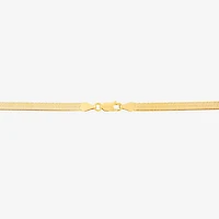 Made in Italy Womens 18K Gold Over Silver 18 Inch Herringbone Chain Necklace