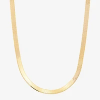 Made in Italy Womens 14K Gold Over Silver Inch Herringbone Chain Necklace