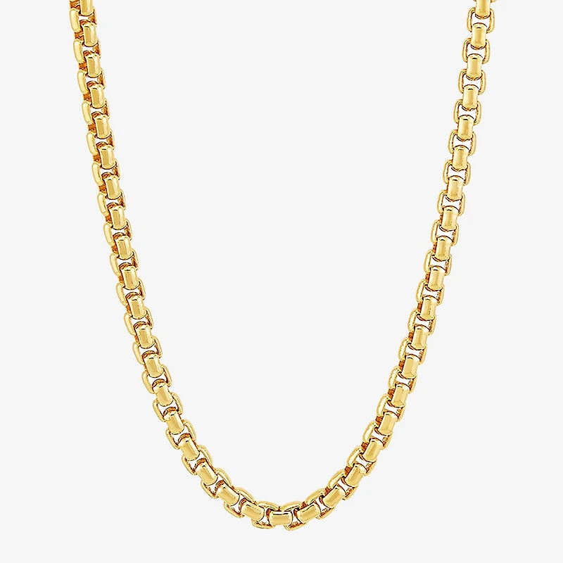 Made in Italy Unisex Adult 14K Gold Over Silver Inch Box Chain Necklace