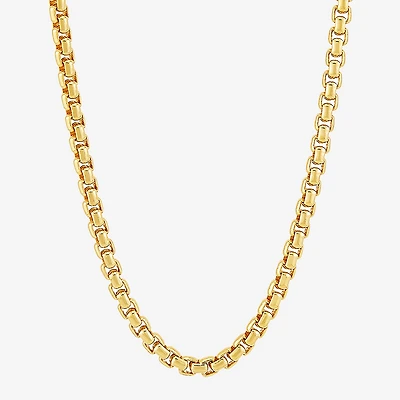 Made in Italy Unisex Adult 14K Gold Over Silver Inch Box Chain Necklace