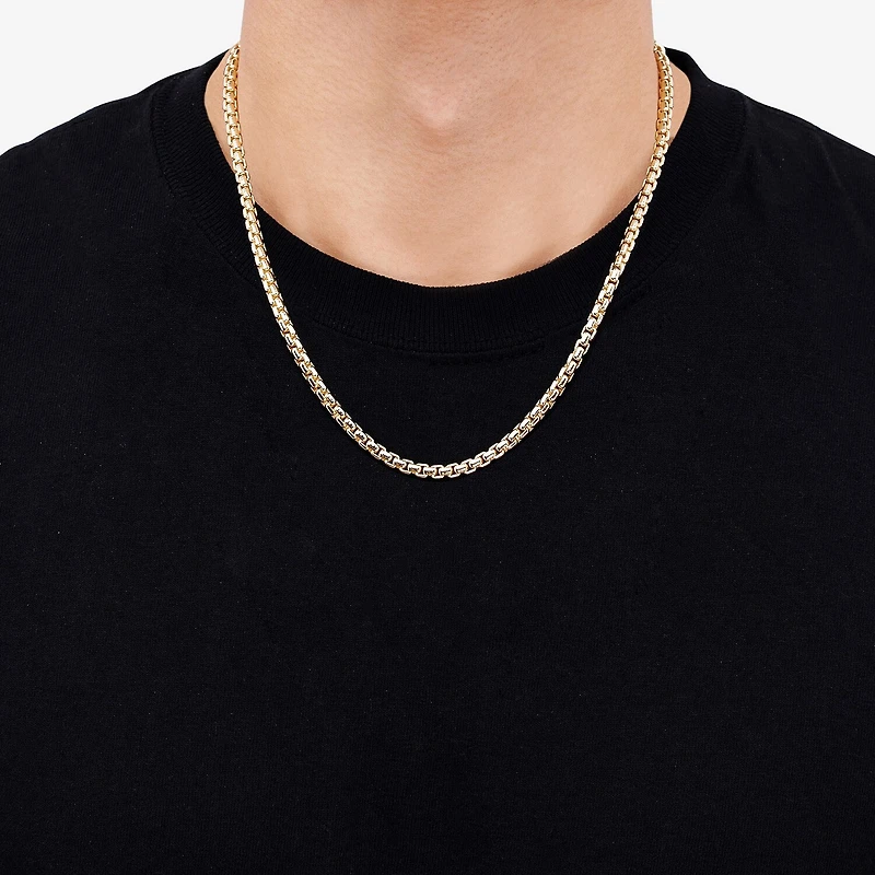 Made in Italy Unisex Adult 14K Gold Over Silver Inch Box Chain Necklace