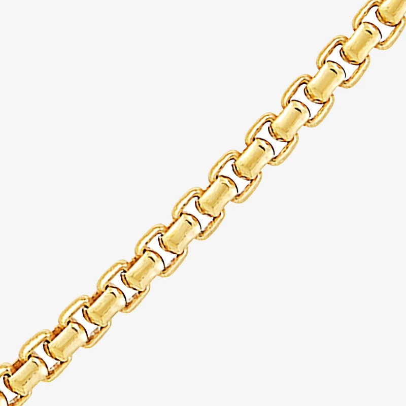 Made in Italy Unisex Adult 14K Gold Over Silver Inch Box Chain Necklace