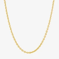 Made in Italy Unisex Adult 18K Gold Over Silver 18 Inch Cable Chain Necklace