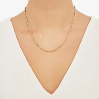 Made in Italy Unisex Adult 18K Gold Over Silver 18 Inch Cable Chain Necklace