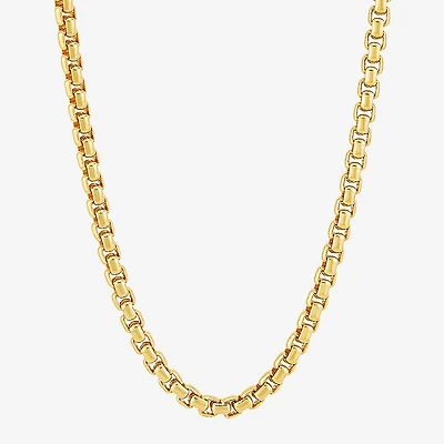 Made in Italy Unisex Adult 14K Gold Over Silver Inch Box Chain Necklace