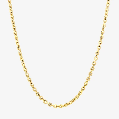 Made in Italy Unisex Adult 14K Gold Over Silver 22 Inch Cable Chain Necklace