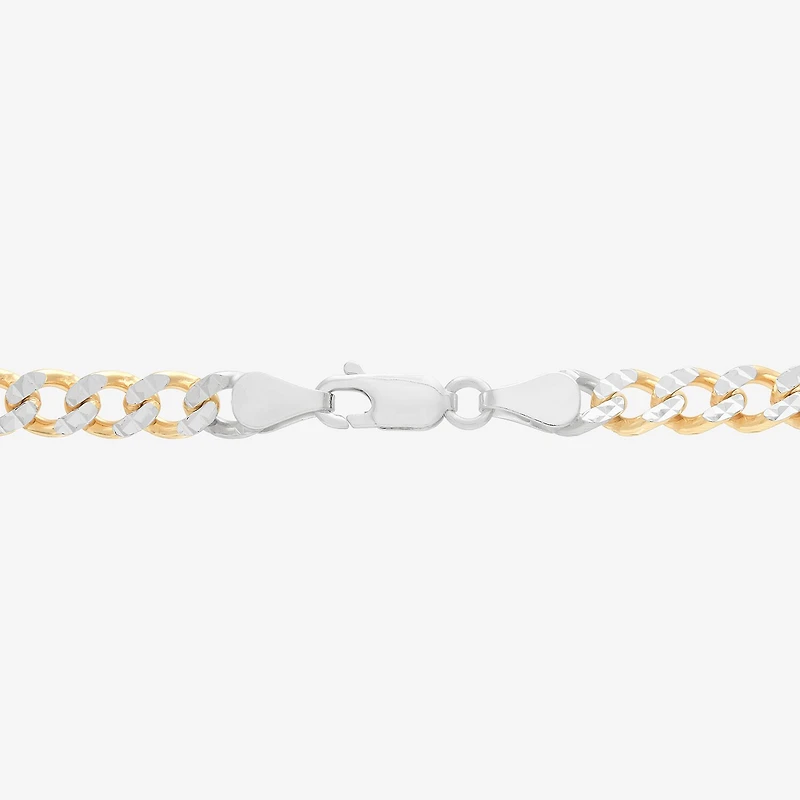 Made in Italy Mens 24K Gold Over Silver Inch Curb Chain Necklace