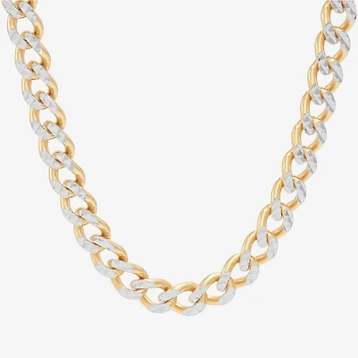 Made in Italy Mens 24K Gold Over Silver Inch Curb Chain Necklace