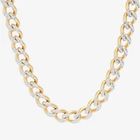 Made in Italy Mens 24K Gold Over Silver Inch Curb Chain Necklace