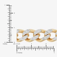 Made in Italy Mens 24K Gold Over Silver Inch Curb Chain Necklace