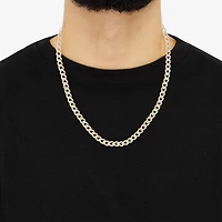Made in Italy Mens 24K Gold Over Silver Inch Curb Chain Necklace