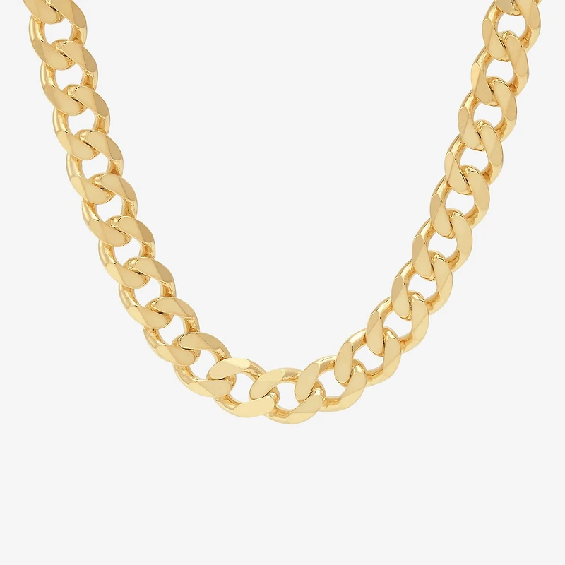 Made in Italy Mens 14K Gold Over Silver 22 Inch Curb Chain Necklace