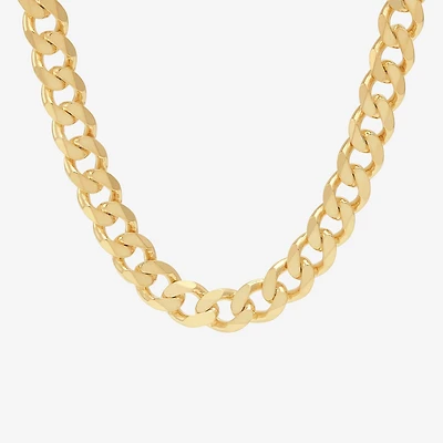 Made in Italy Mens 14K Gold Over Silver Inch Curb Chain Necklace